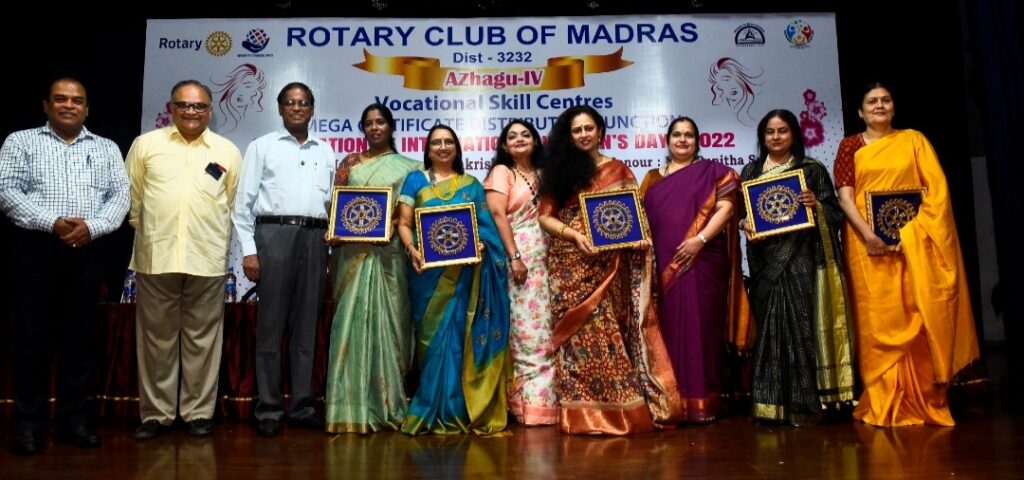 ROTARY CLUB OF MADRAS PRESENTS AZHAGU IV – A MEGA CERTIFICATE DISTRIBUTION FUNCTION FOR WOMEN