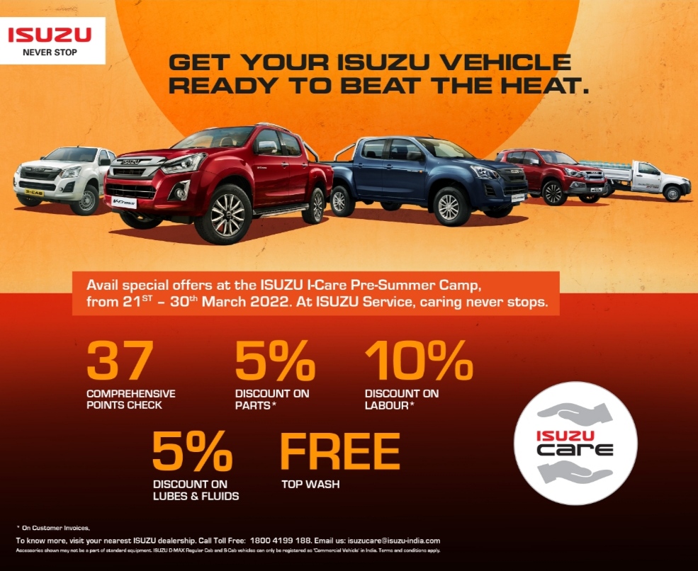 17 March, 2022, Chennai: In a constant endeavour to reaffirm ISUZU’s commitment to provide best service and ownership experience