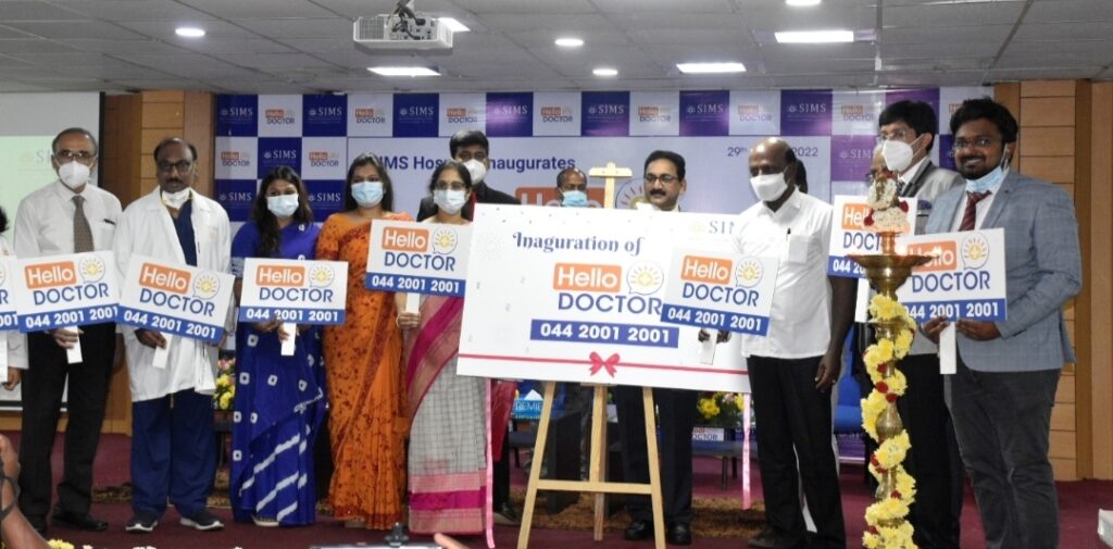 Thiru Ma. Subramanian Minister for Health, Medical Education and Family Welfare, Govt. of Tamil Nadu Launches SIMS Hospital’s Hello Doctor 2001 2001