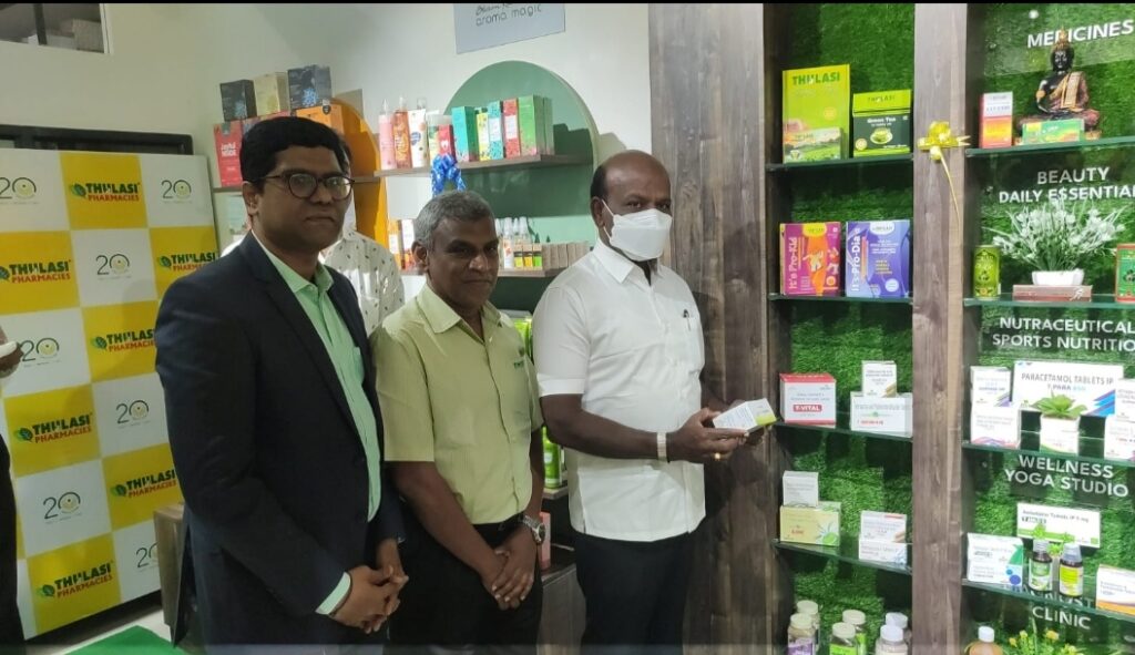 Hon’ble Ma. Subramanian, Minister for Health and Family Welfare of Tamil Nadu. Launched Thulasi Pharmacy’s