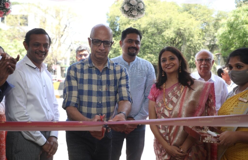 Mr. C.K. Venkataraman, Mr. Sharad & Ms. Pooja Khattar relaunch ‘TANISHQ’ – A jewellery Store and a division of Titan Company at Adyar, Chennai on 09th April 2022