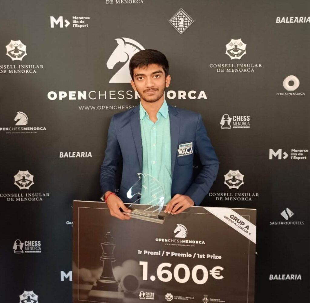 VELAMMAL’S GUKESH WINS  MENORCA OPEN CHESS  TOURNEY