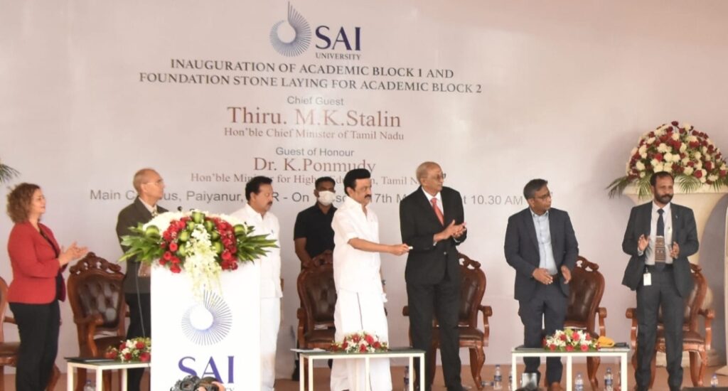 Thiru M.K. Stalin inaugurates Sai University facilities