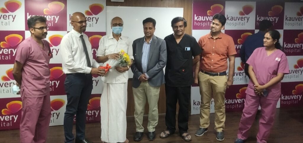 Kauvery Hospital successfully performs double heart valve replacement and pacemaker without surgery (Transcatheter) on an 82 year old man