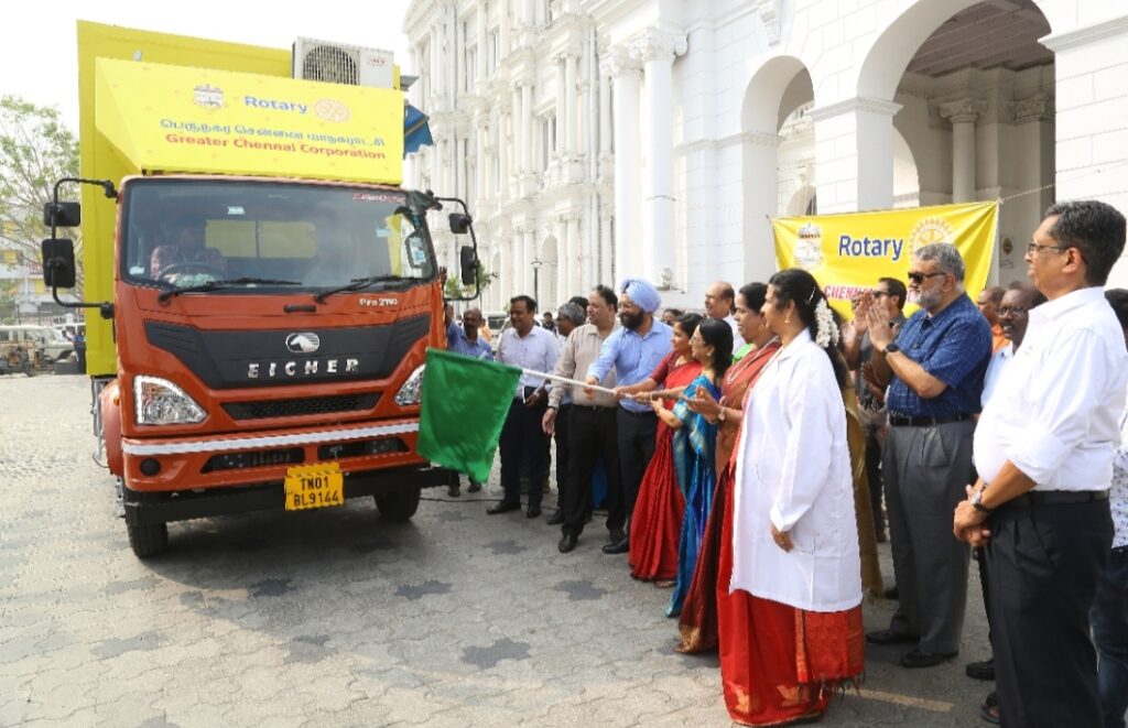 Rotary Club of Madras and Greater Chennai Corporation launches RMC’s Mobile Health Clinic, at the Ripon Building, Chennai