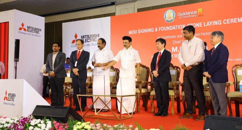 Hon’ble Chief Minister of Tamil Nadu, Thiru M.K. Stalin lays foundation ceremony for Air-conditioner and Compressor factory project by Mitsubishi Electric India (MEI)