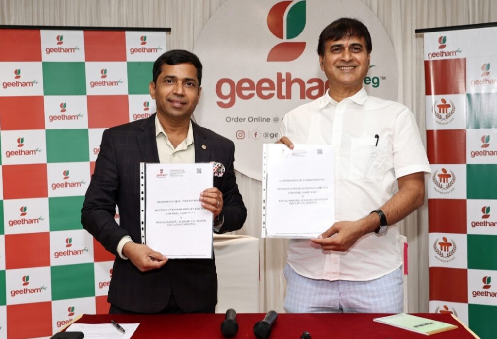 Geetham Vegs GVR Foods Joins Hands with Manipal Universitys Hotel Management School for Training Collaboration 