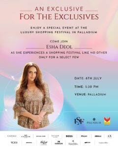 Renowned Actress Esha Deol to Inaugurate the Luxury Shopping Festivalin Phoenix Marketcity Chennai