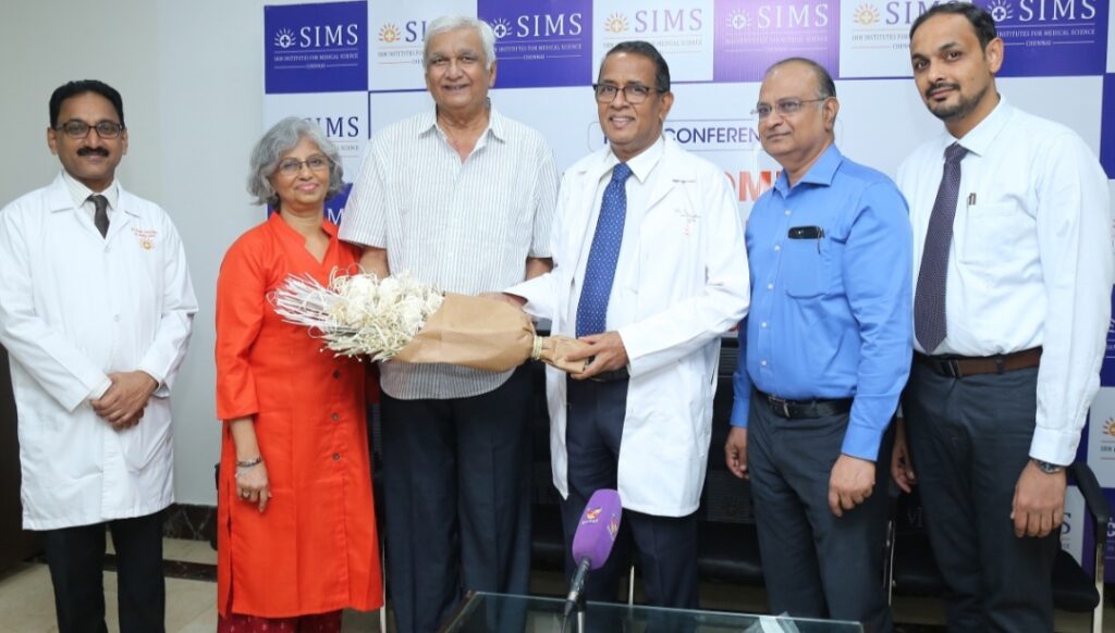 ICAD Team at SIMS Hospitals conducts a successful lifesaving staged procedure for complex cardiac and aortic disorder in an elderly US based NRI