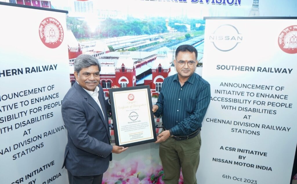 Nissan Motor India reaffirms commitment to make railway stations in India more accessible