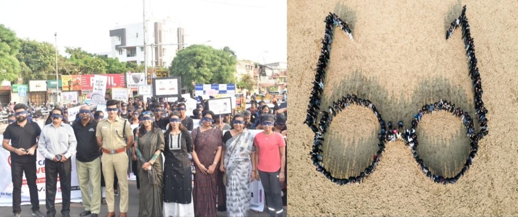 Citizens Flock to Form a Human Spectacle at Dr. Agarwals and IVI’s World Sight Day Event in Chennai