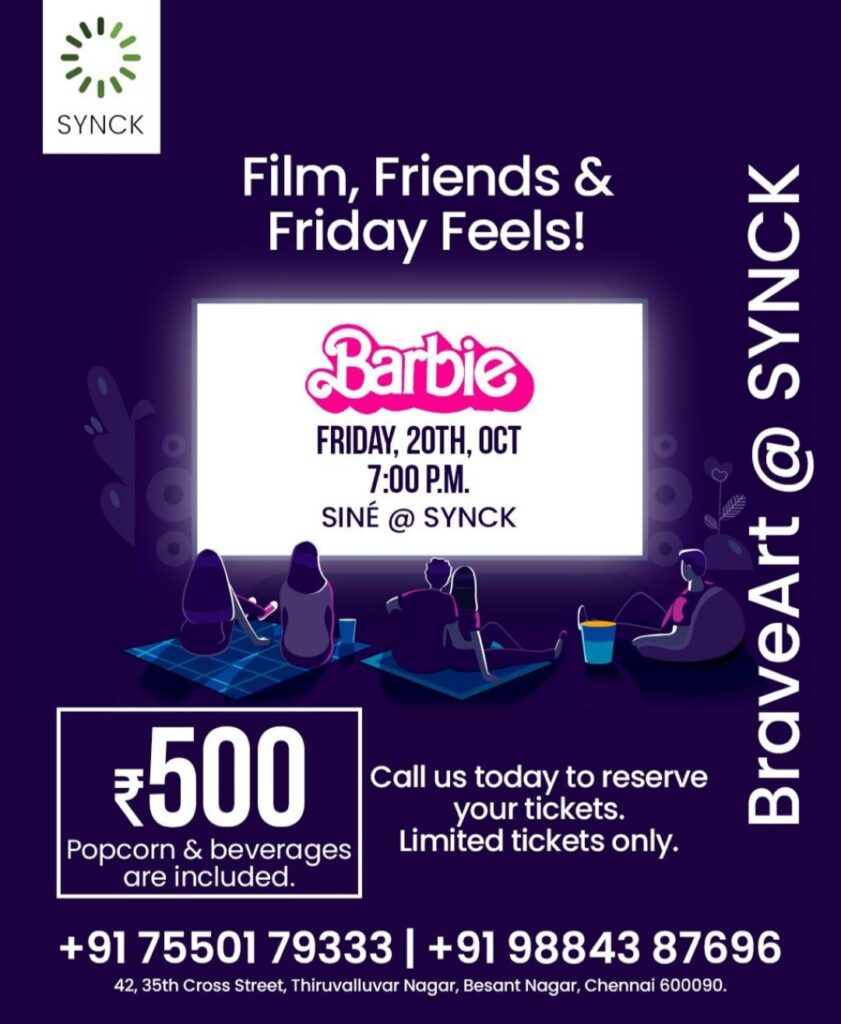 SYNCK presents ‘Barbie Night’ on Friday, 20th October 2023 at SYNCK, Besant Nagar