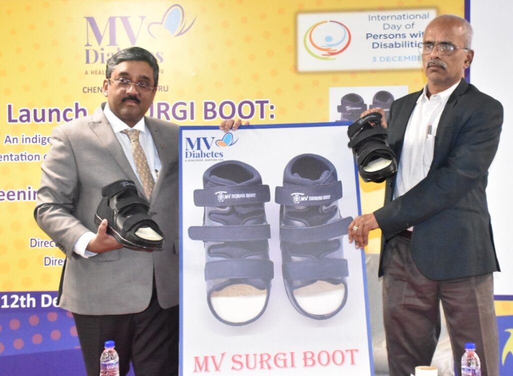 M.V. Diabetes and Prof. M Viswanathan Diabetes Research Centre Unveil “MV SURGI BOOT”