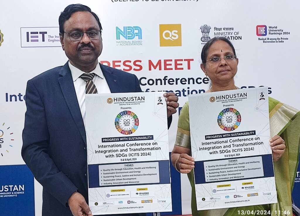 Hindustan Institute of Technology & Science (HITS) is conducting a two-day International Conference on Integration and Transformation with Sustainable Development Goals (ICITS 2024)