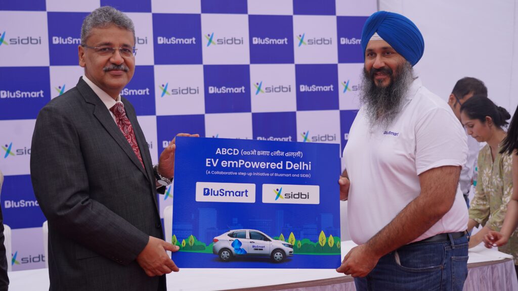 SIDBI and BluSmart: Flag-off ceremony of 140+ electric cars for ride hailing serviceABCD (Aaओ Bनाए Cलीन Diल्ली )- EV Powered Delhi