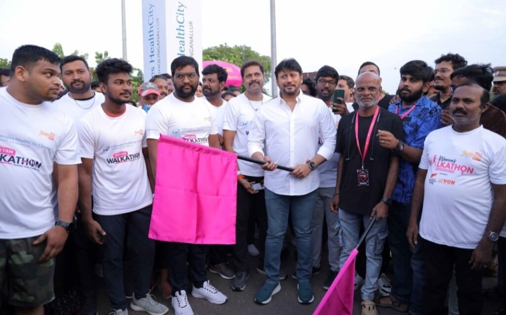 Actor Prashanth flagged off the Walkathon from Island Grounds, Chennai