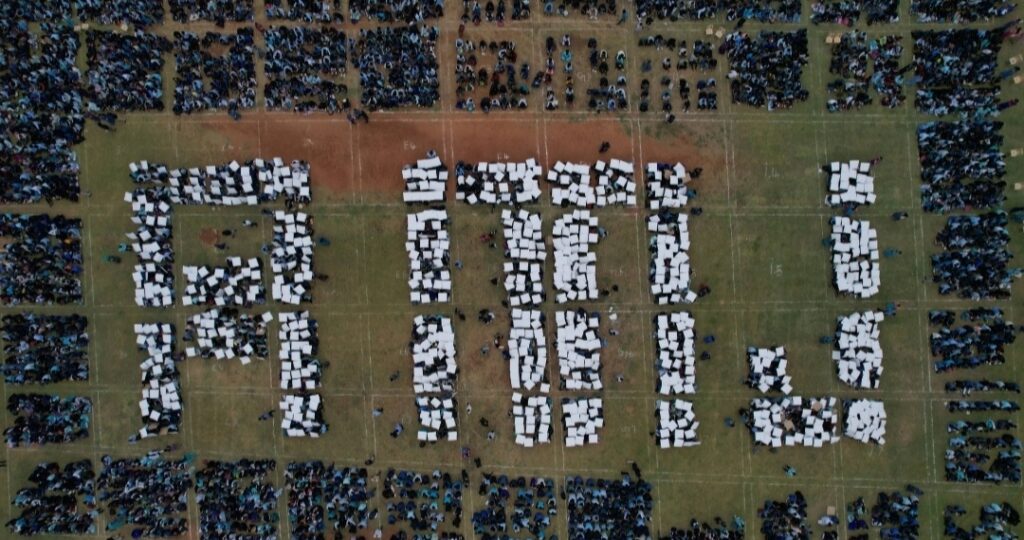 A.M. Jain College Attempts Virtue Book of World Records with6,000 Students on 122nd Founder’s Day