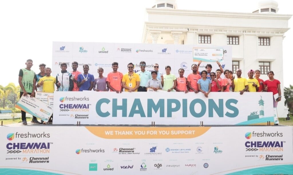 Gyan Babu and Senait Kefelegn win the Freshworks Chennai Men’s and Women’s Full Marathon 2025 powered by Chennai Runners  More than 25,000 runners participate