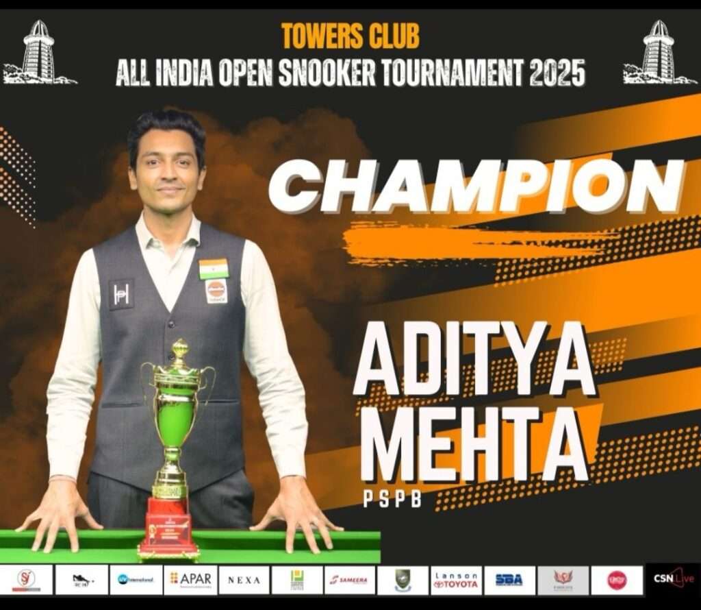 The Sports Editor, ChennaiMehta defends Snooker title.Aditya Mehta (PSPB) thrashed Shri Krishna