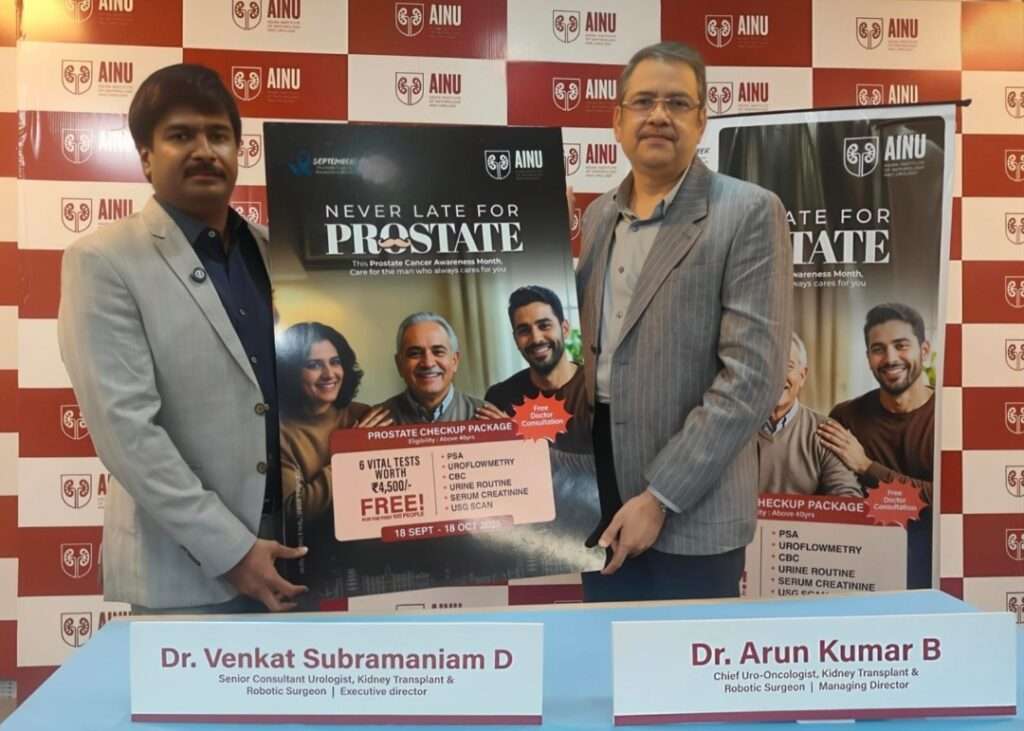 Chennai Sees Fastest Rise in Prostate Cancer CasesAINU Launches Drive to Break Men’s Health Silence and Push Early Screening
