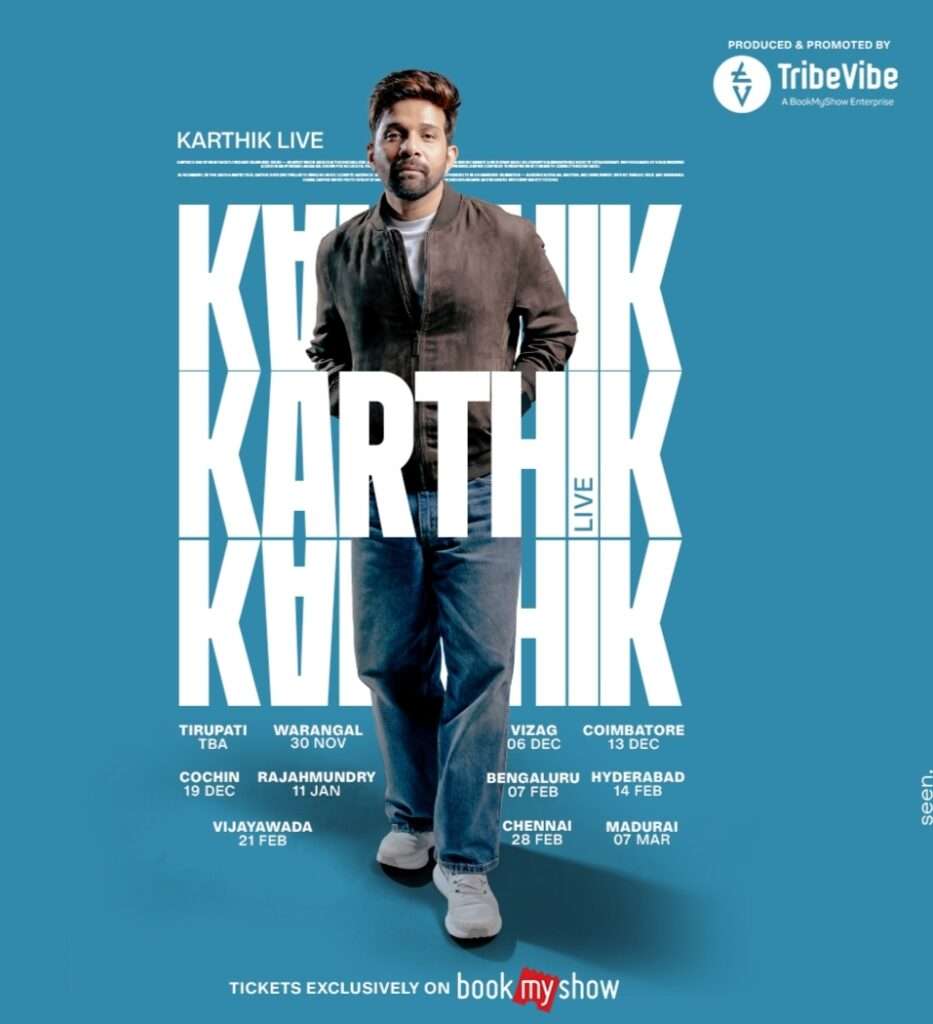 TribeVibe Entertainment announces acclaimed singer and composer Karthik’s extensive 11-city tour: ‘Karthik Live’