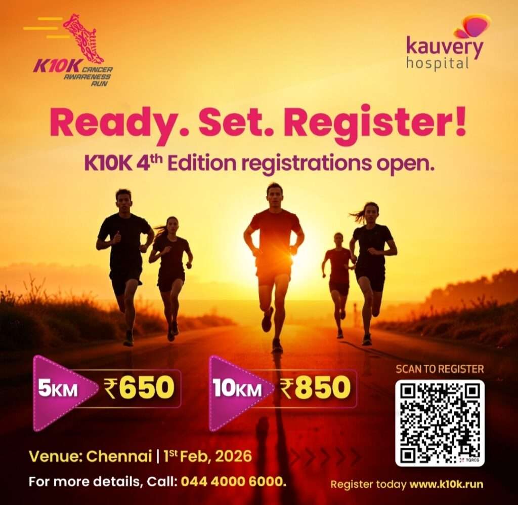 Kauvery Hospital & Kauvery Cancer Institute Announce the 4th Edition of the K10K Cancer Awareness Run