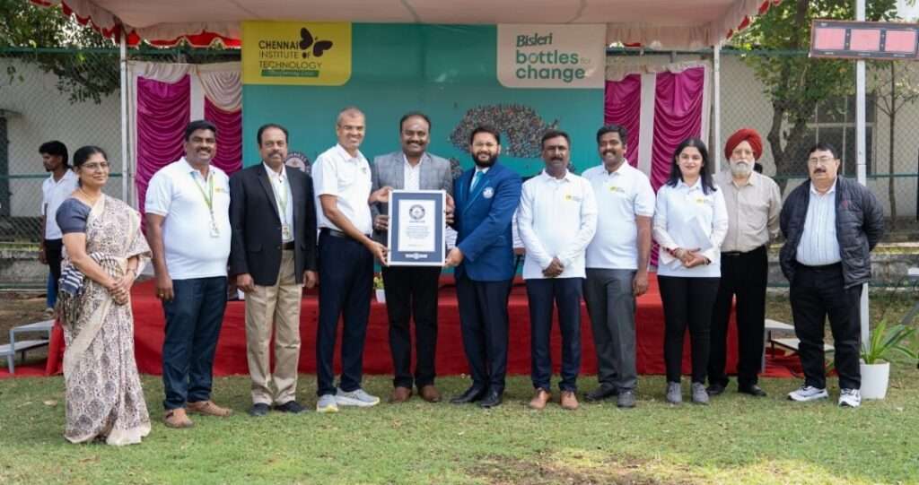 Chennai Institute of Technology and Bisleri International Creates Guinness World Record for the Largest Human Recycling Logo
