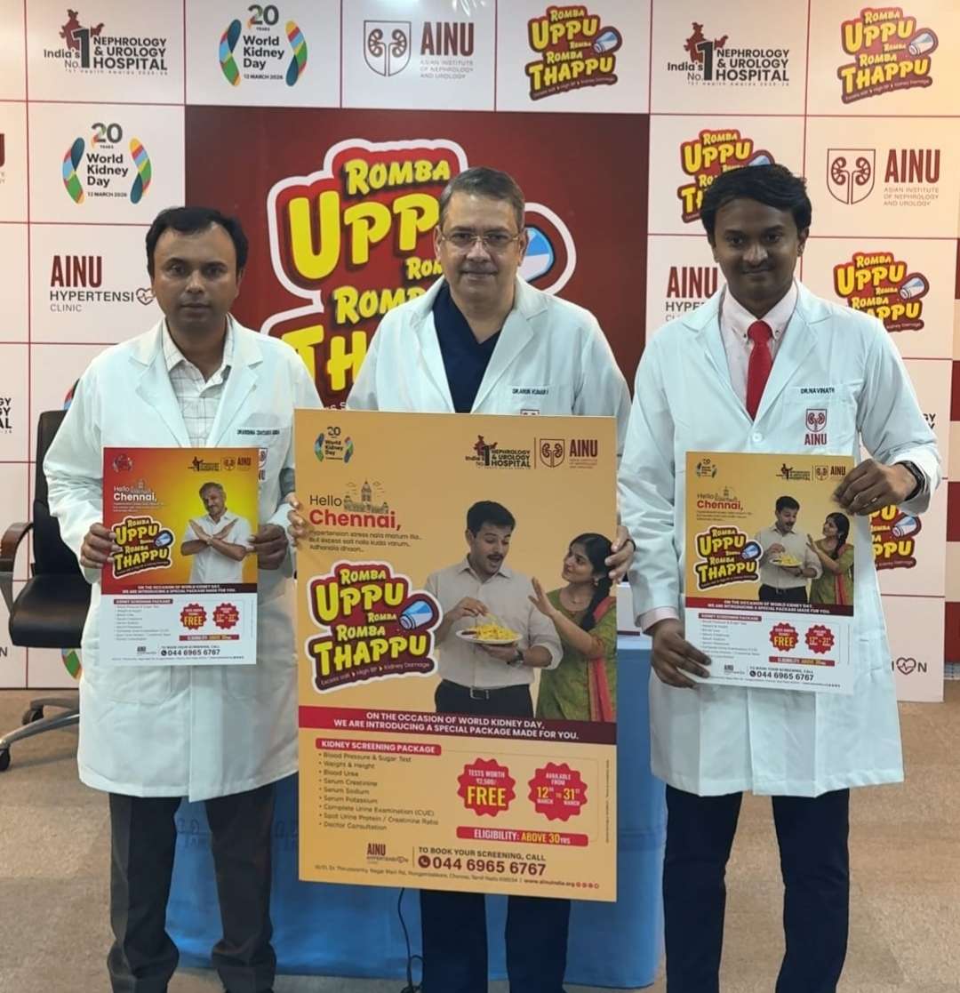 AINU Launches “Romba Uppu… Romba Romba Thappu” Campaign to Raise Awareness on Salt Consumption and Kidney Health