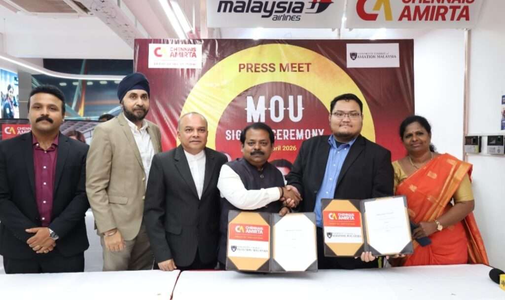 Chennais Amirta International Aviation College Signs MoU with University College of Aviation Malaysia for Direct Training