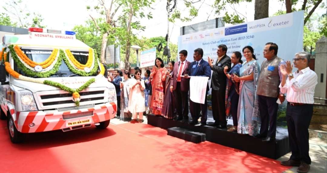 Rotary Club of Madras East Donates State-of-the-Art Neonatal Ambulance to Kanchi Kamakoti CHILDS Trust Hospital*