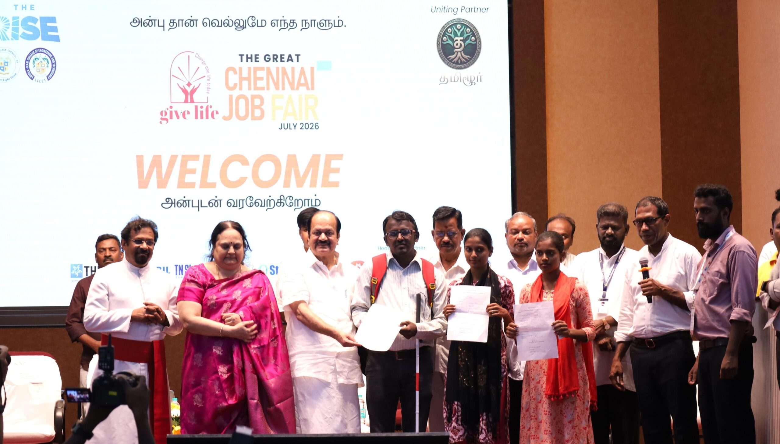 30,000 Youth Secure Jobs at Mega Chennai Job Fair Organised byThe Rise and GiveLife Foundations in Chennai