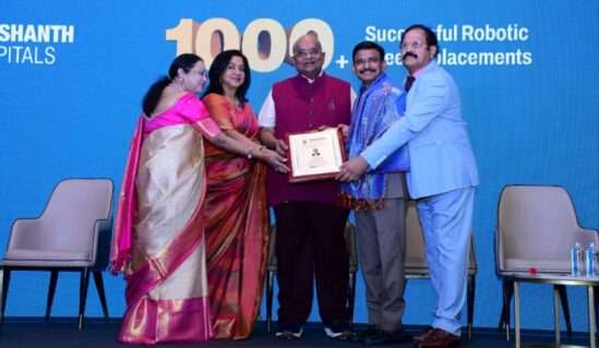 City-Based Orthopaedic Surgeon Honoured as South India’s First to Complete 1,000 Successful Robotic Knee Replacement Surgeries