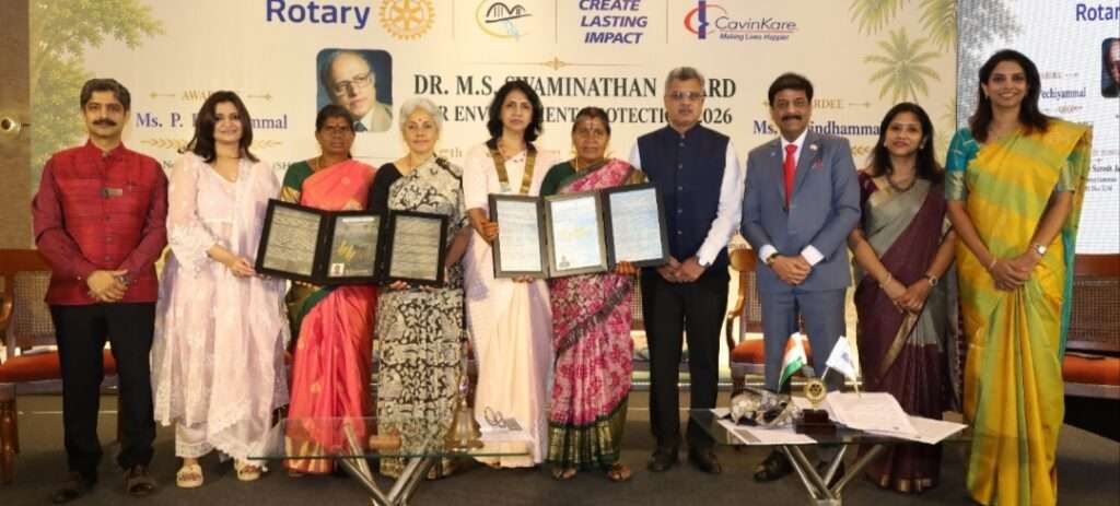 Grassroots Environmental Champions Receive the Dr. M.S. Swaminathan Award 2026 from Rotary Club of Madras East