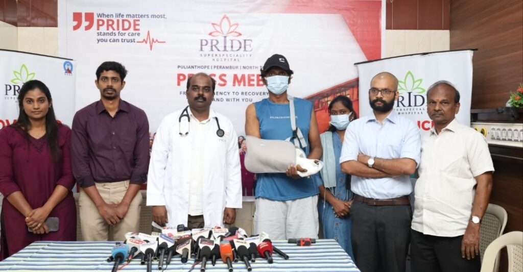 Pride Hospital, Chennai performs a Rare Multidisciplinary Replantation Successfully Reattaches Completely Amputated Forearm with Zero Infection